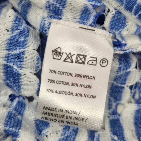 Anthropologie Nautical Ocean Blue and White Stripe Cover-up Cardigan - Picture 7 of 14